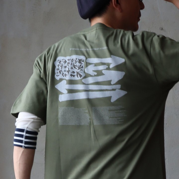 tシャツ 半袖 メンズ レディース コットン 綿100％ カジュアル ハト アメリカ 国旗 バック プリント ボックスシルエット パティ TOneontoNE トーン (メール便50) | PATY | 06