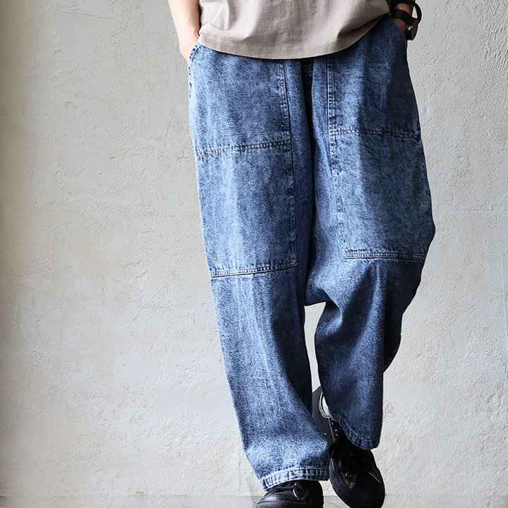 PATY サルエルパンツ デニム ワイド イージー レディース 綿100