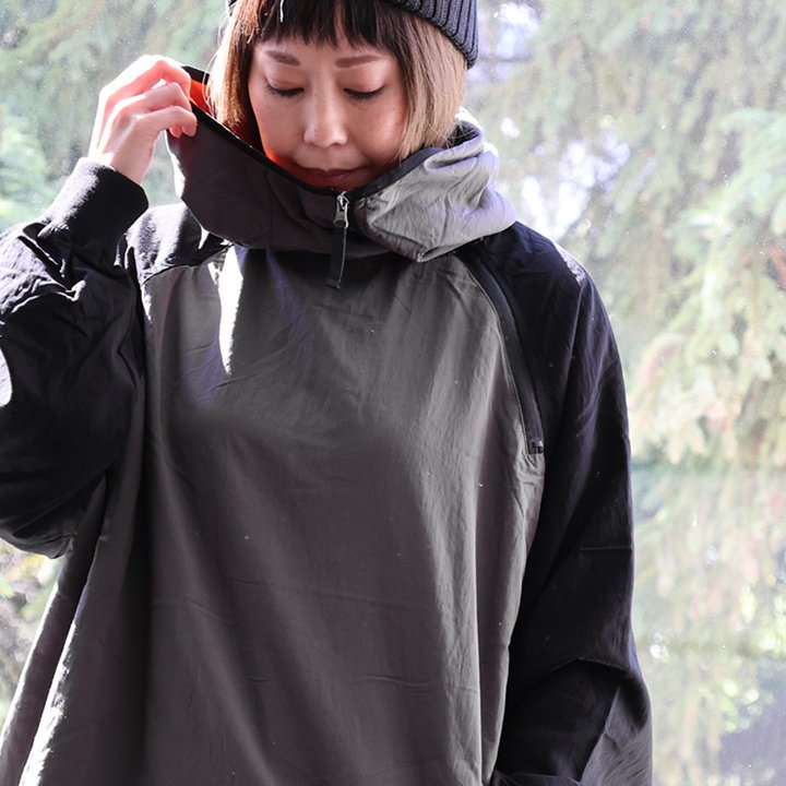 gym master ジムマスター ライトアウター フーディー ハイネックフード 長袖 メンズ レディース 斜めジップ 配色 裏地付き パティ | PATY | 01