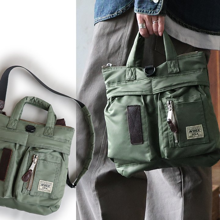 AVIREX アヴィレックス バッグ ショルダーバッグ ハンドバッグ 2WAY ヘルメットバッグ メンズ レディース ナイロン 丈夫 タフ パティ | PATY | 01
