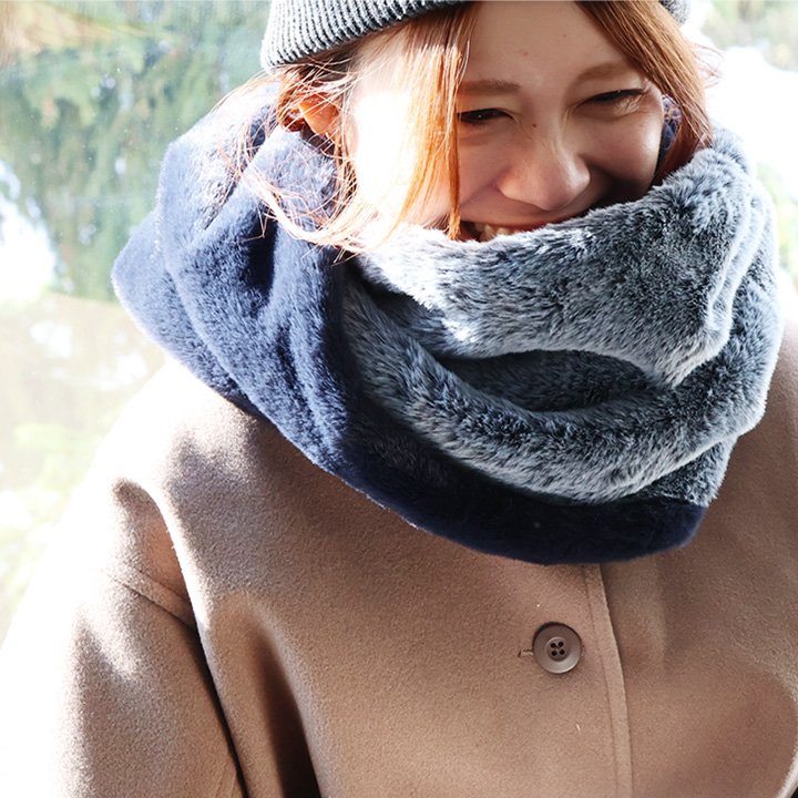 KANGOL カンゴール スヌード ネックウォーマー レディース ファー ポリエステル 配色 アニマル カンガルー 軽い 暖かい 防寒 パティ | PATY | 02