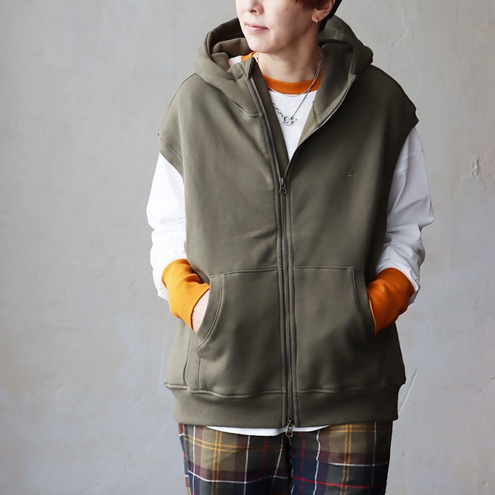 PATY ベスト レディース 着痩せ ワイド ジップアップ パーカー 暖かい