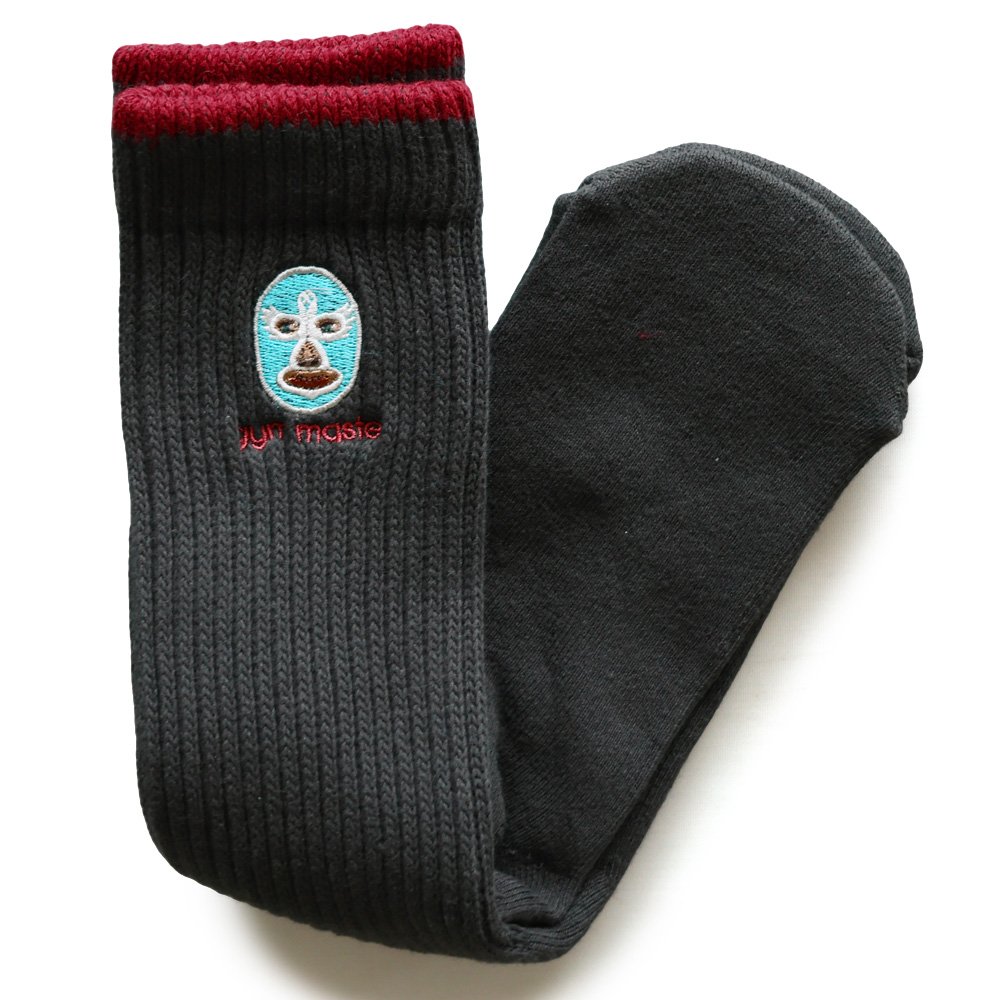 gym master ジムマスター 靴下 くつ下 メンズ レディース ルーズソックス リブ 配色 覆面レスラー 刺繍 コットン ポリエステル 裏パイル パティ | PATY | 02