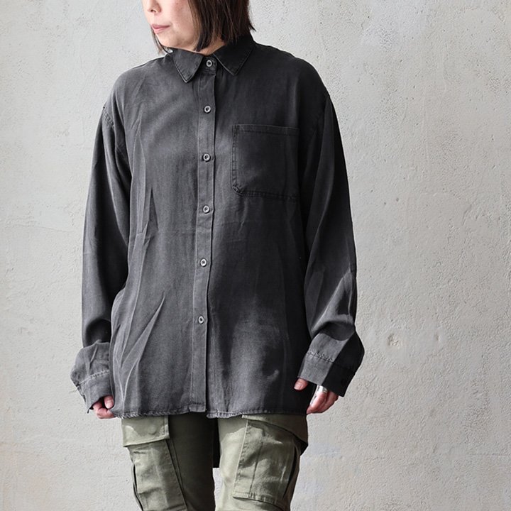 チュニック シャツ 長袖 レディース シャツチュニック デニム 再生繊維 軽い 柔らかい 落ち感 胸ポケット OAR’S オールズ | PATY | 01