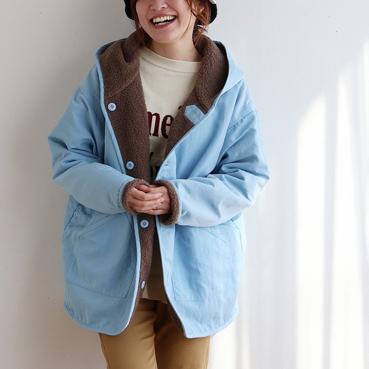 PATY ジャケット フード付き レディース リバーシブル ナイロン