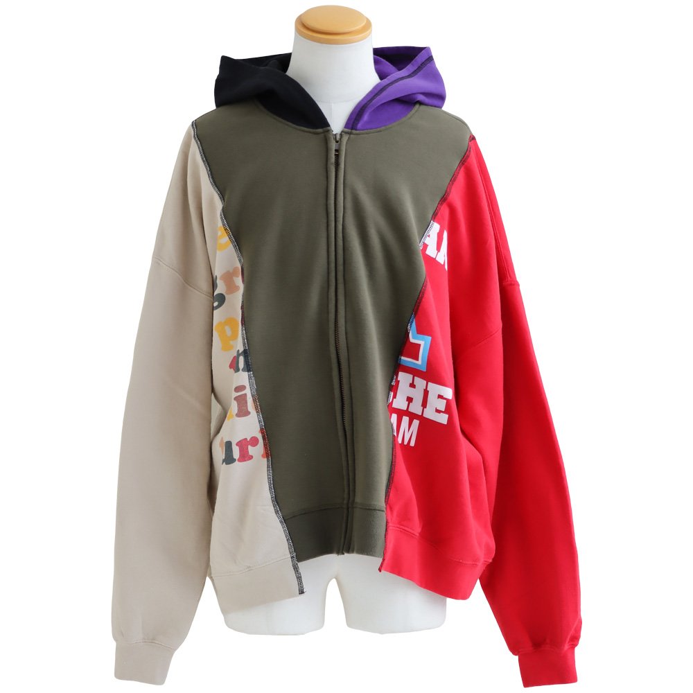 DISCOVERD 再構築ジップパーカー　古着リメイク PATY パーカー ジップパーカー スウェット 長袖 メンズ レディース