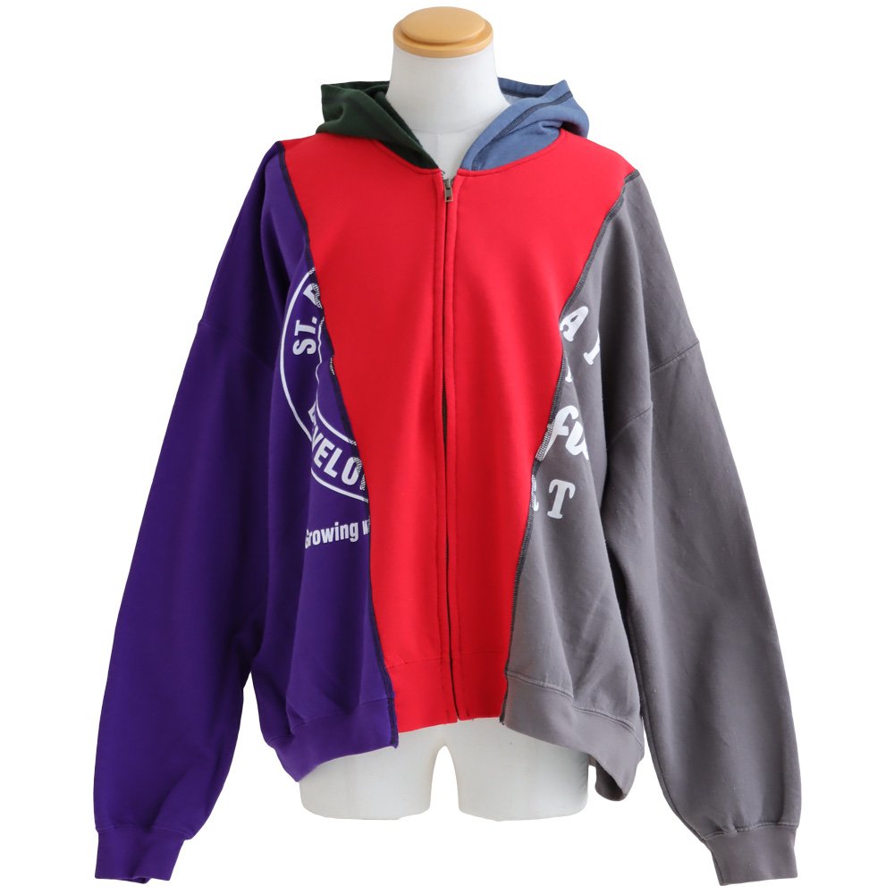 DISCOVERD 再構築ジップパーカー　古着リメイク PATY パーカー ジップパーカー スウェット 長袖 メンズ レディース