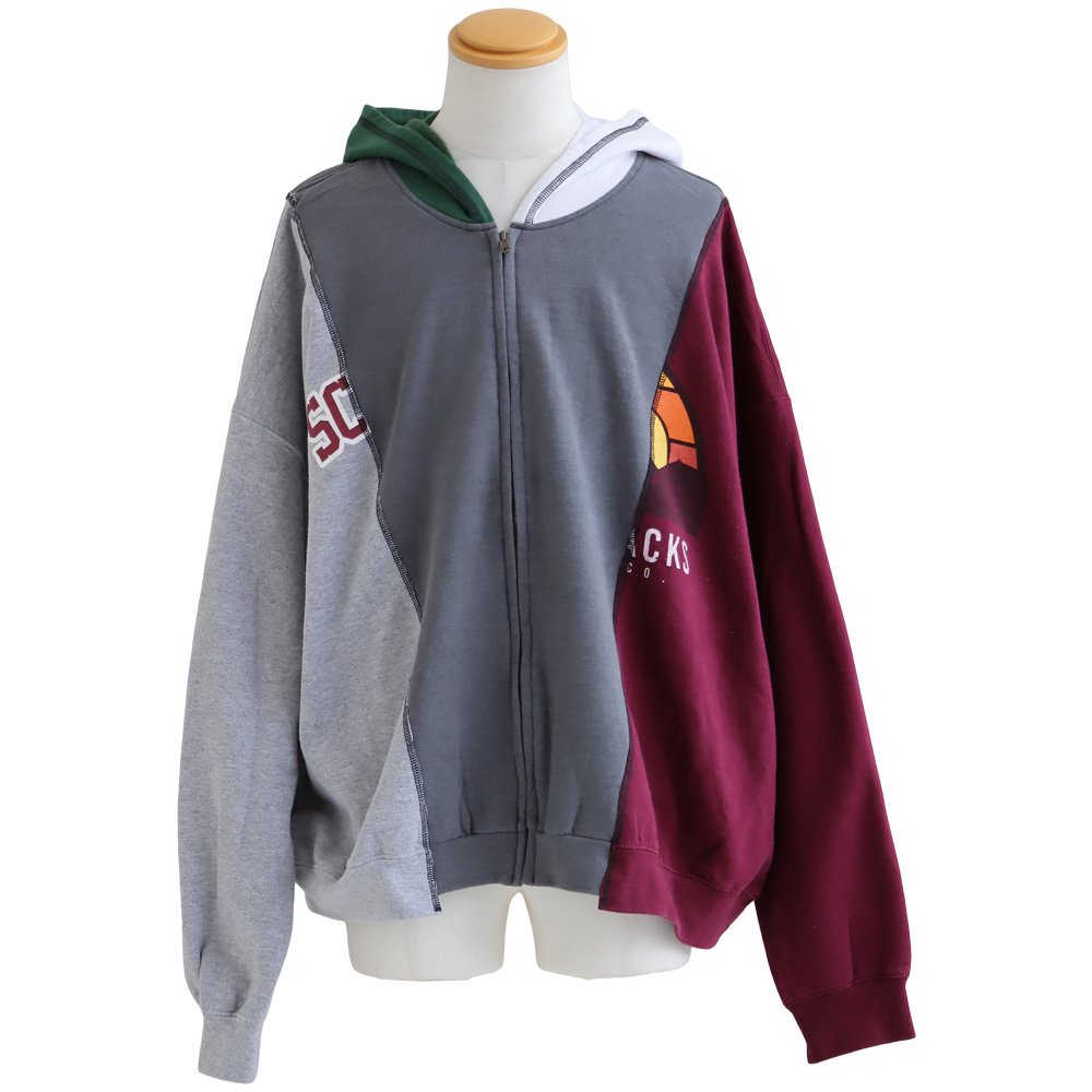 DISCOVERD 再構築ジップパーカー　古着リメイク PATY パーカー ジップパーカー スウェット 長袖 メンズ レディース