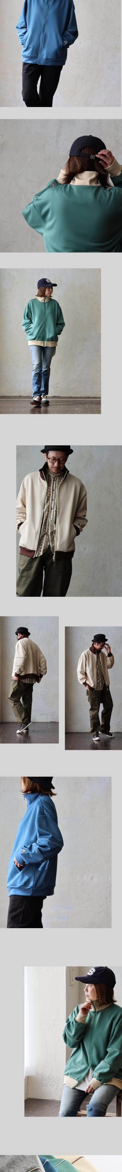 ジャージ おしゃれ メンズ レディース 長袖 ワイド ハイネック