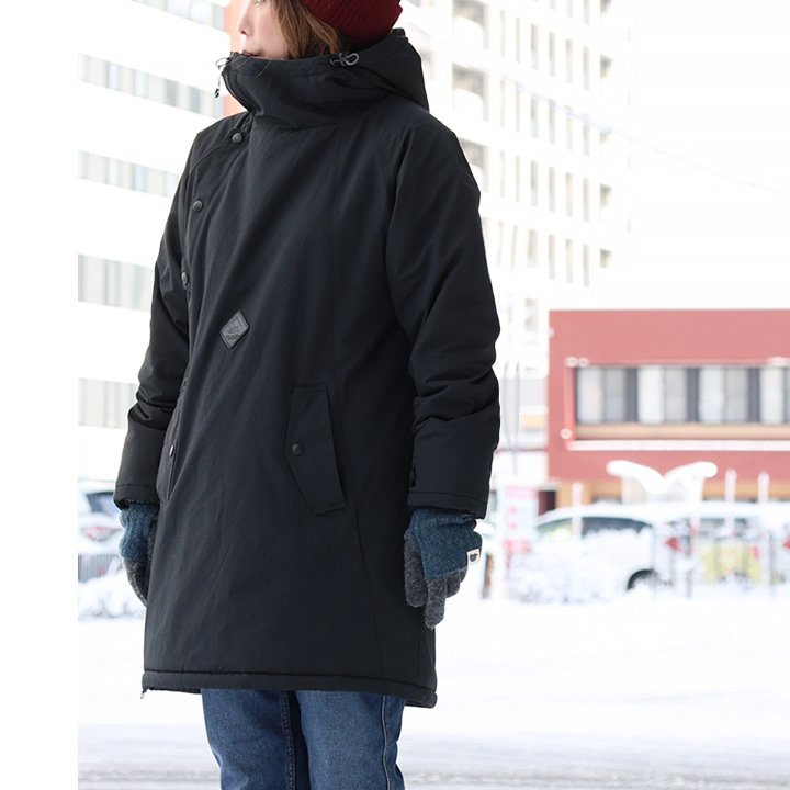 コート 裏ボア メンズ レディース 斜めジップ Wジップ 軽量 撥水 防風