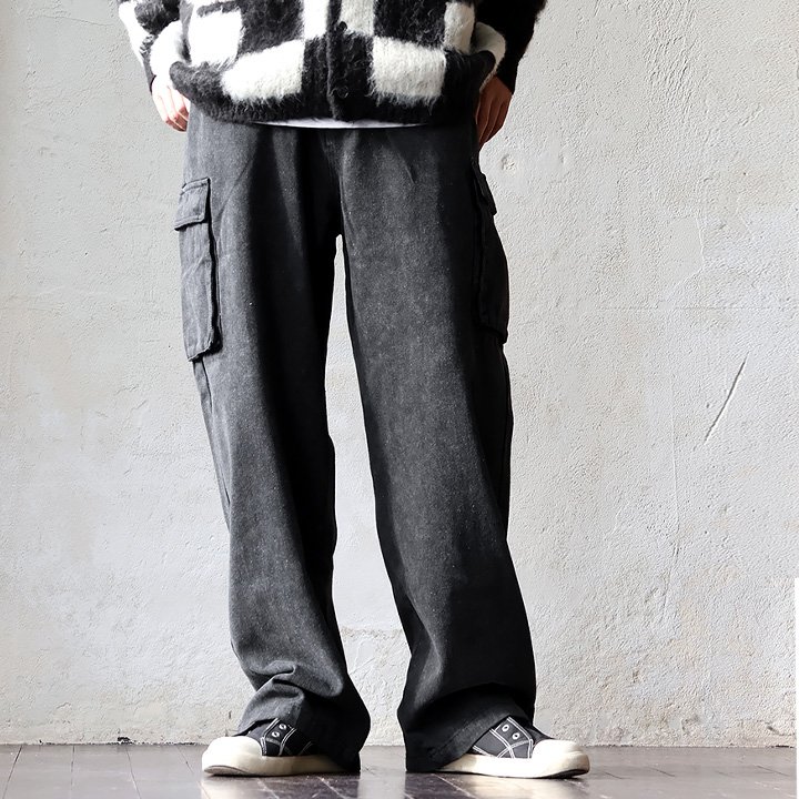 カーゴパンツ デニム メンズ レディース ワイド ストレート 硫化染め ウォッシュ加工 しっかり 丈夫 綿100％ コットン OAR’S オールズ | PATY | 02