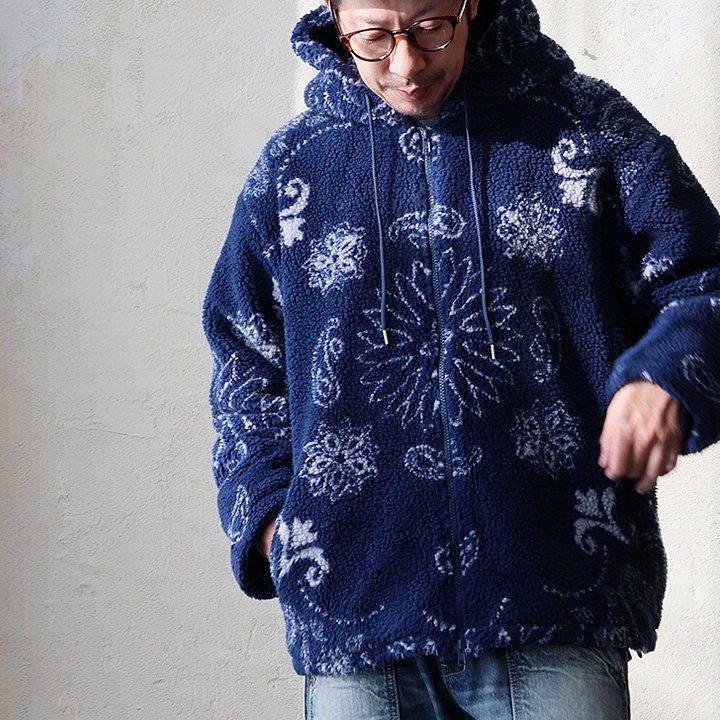 PATY ブルゾン ジャケット フード付き メンズ レディース ペイズリー柄