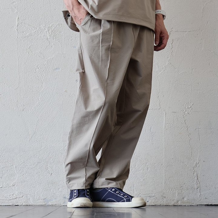 Duckster ダックスター パンツ テーパード レディース メンズ シアサッカー ストレッチ 遮熱 速乾 裾 絞れる イージーパンツ ウエストゴム 紐 | PATY | 02
