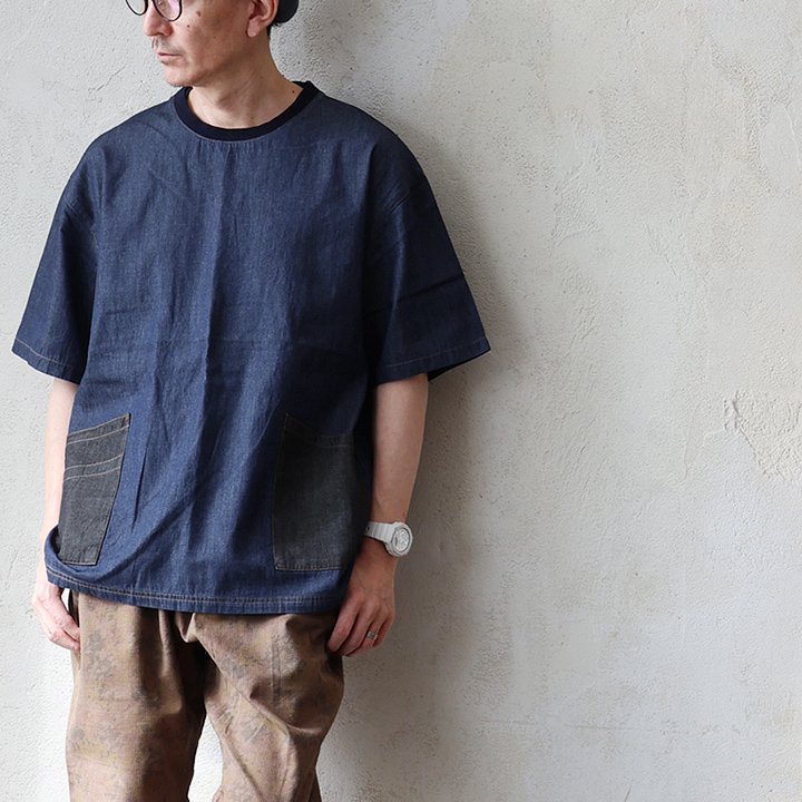 gym master ジムマスター Tシャツ 5分袖 メンズ レディース クルーネック ライトデニム 綿100 コットン 薄手 軽い 通気性 ポケット パティ | PATY | 02
