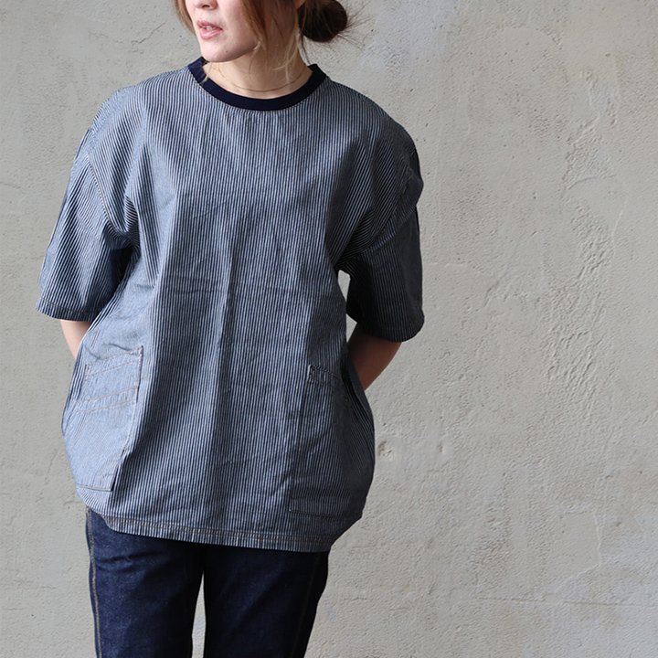 gym master ジムマスター Tシャツ 5分袖 メンズ レディース クルーネック ライトデニム 綿100 コットン 薄手 軽い 通気性 ポケット パティ | PATY | 04