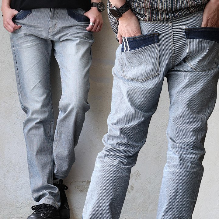 ALISTAIR ヒッコリー デニムパンツ メンズ レディース ストライプ