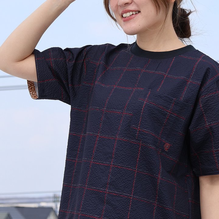 涼しい tシャツ 五分袖 メンズ レディース ストレッチ ドライ uvカット 夏 軽い 薄手 すっきり 着痩せ ポケット パティ Mr.Lumberjack (メール便25) | PATY | 03