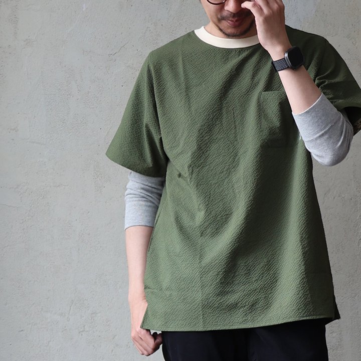涼しい tシャツ 五分袖 メンズ レディース ストレッチ ドライ uvカット 夏 軽い 薄手 すっきり 着痩せ ポケット パティ Mr.Lumberjack (メール便25) | PATY | 12