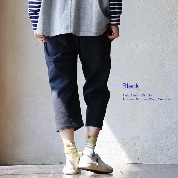 麻 クロップド パンツ シェフパンツ メンズ レディース 夏 涼しい ストレッチ 綿麻 しっかり 丈夫 ワイド ウエストゴム パティ Spants スパンツ | PATY | 02