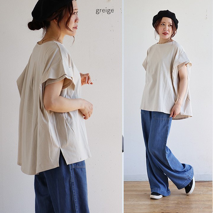 PATY tシャツ レディース 半袖 コットン 綿100％ 夏 袖 フリル