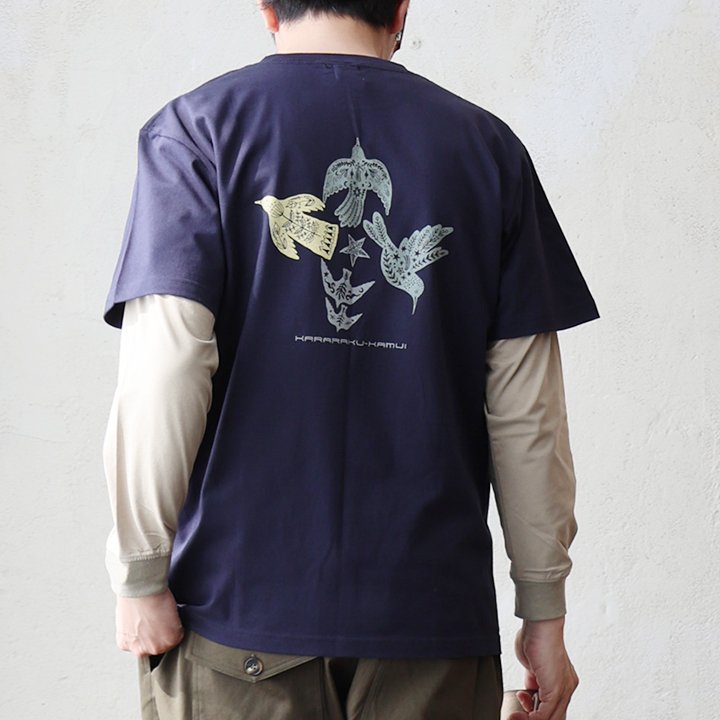 tシャツ 半袖 メンズ レディース コットン 綿100％ カジュアル カララクカムイ アイヌ バック プリント ボックスシルエット パティ ezo＆ エゾト (メール便50) | PATY | 02