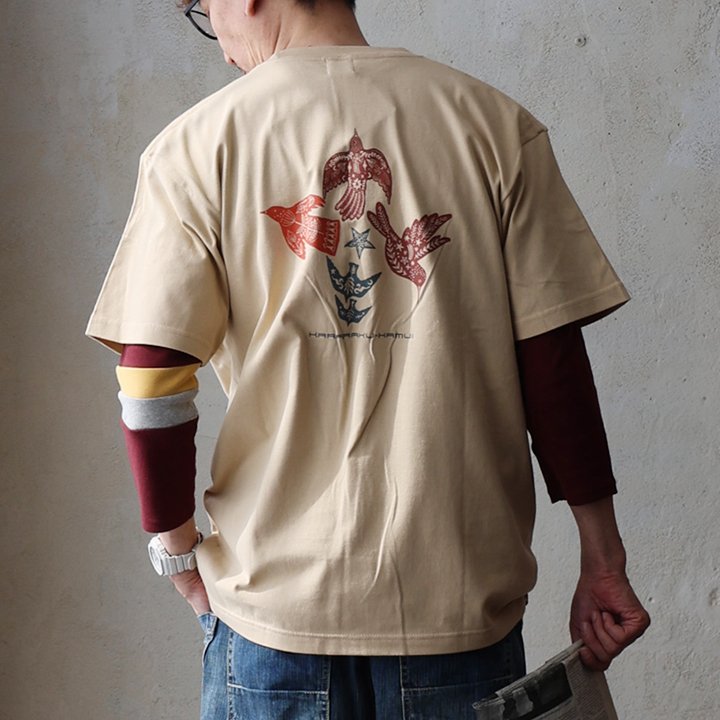 tシャツ 半袖 メンズ レディース コットン 綿100％ カジュアル カララクカムイ アイヌ バック プリント ボックスシルエット パティ ezo＆ エゾト (メール便50) | PATY | 05