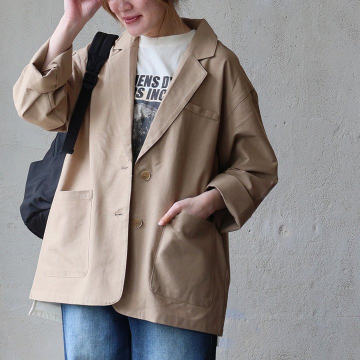 PATY テーラードジャケット ジャケット 長袖 レディース Vネック 麻