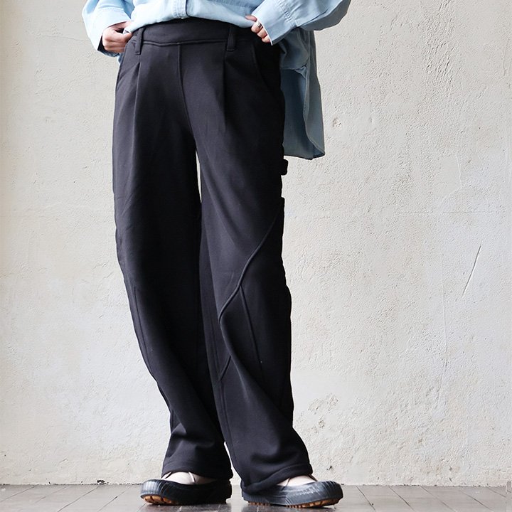 スウェットパンツ スウェット ワイド メンズ レディース コットン ミニ裏毛 ウエストゴム 裾ゴム パティ | PATY | 01