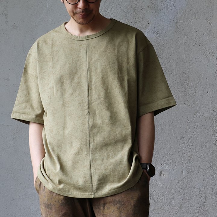 PATY Tシャツ 5分袖 メンズ レディース クルーネック ムラ染め風