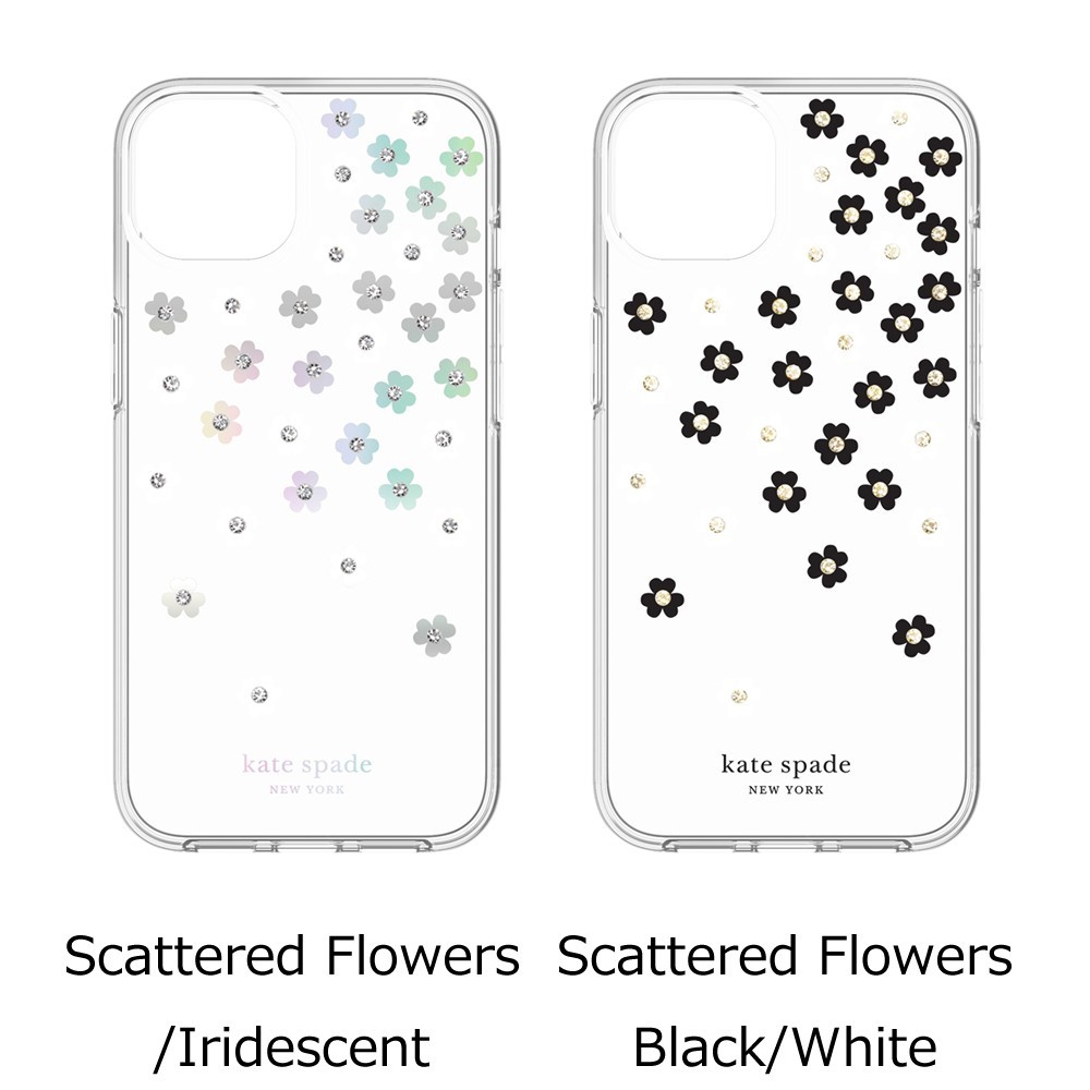 kate spade ケイトスペード スマホケース ハード ケース iPhone13 花柄 クリア 2021 KSNY Protective Case  Scattered Flowers Iridescent