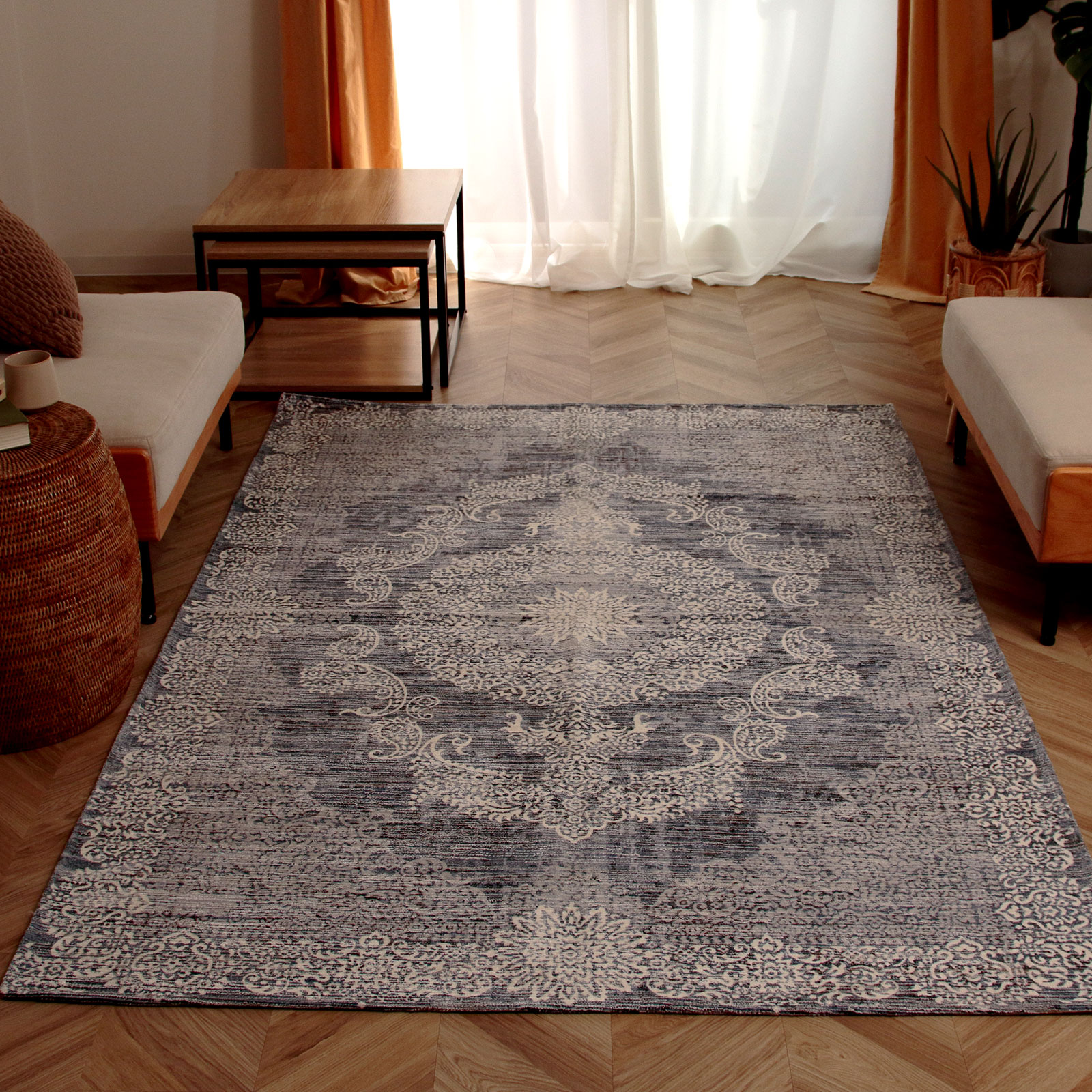 ラグ 洗える 2畳 ラグマット おしゃれ 綿 滑り止め付き カーペット