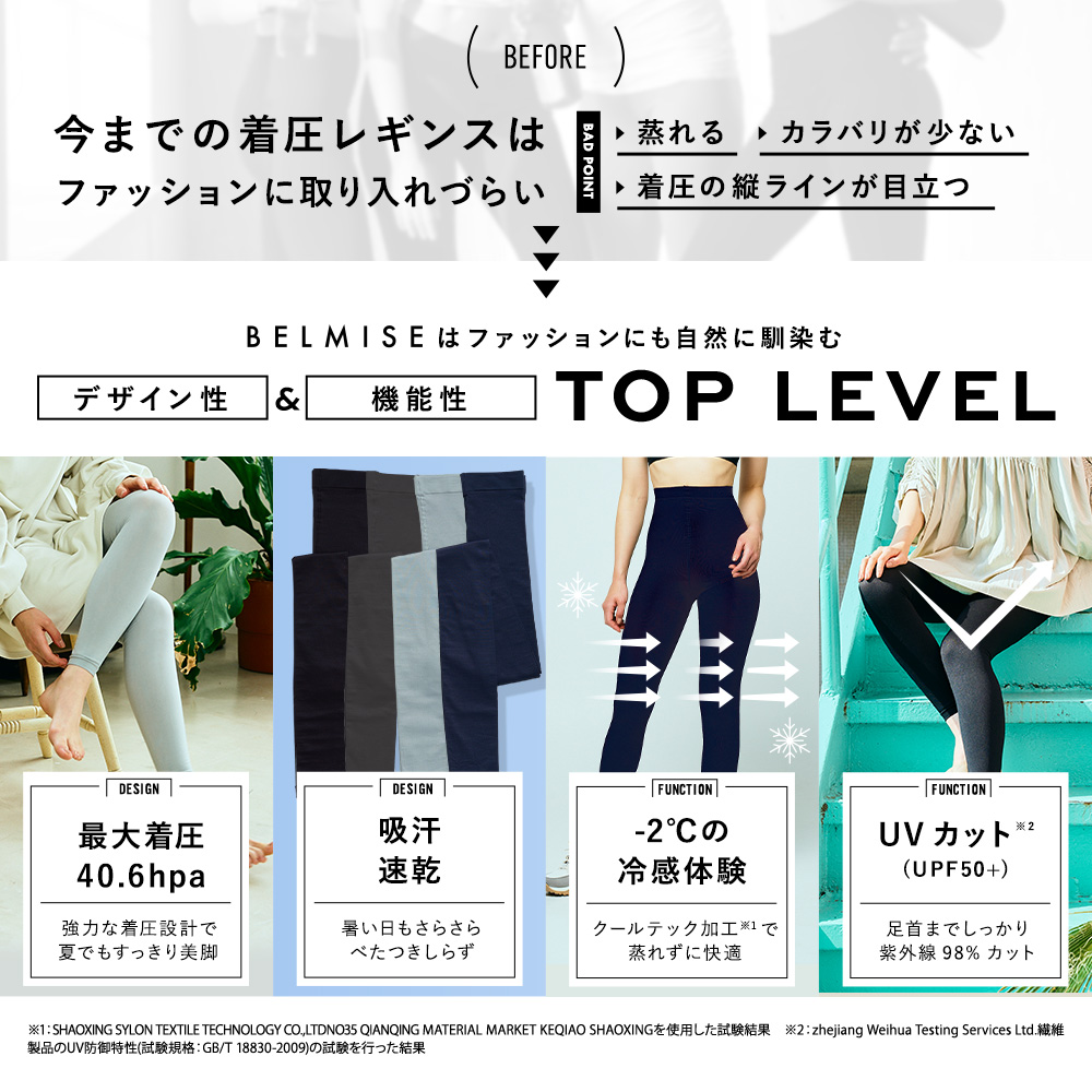 BELMISE（ベルミス） 着圧レギンス レディース 着圧スパッツ 着圧