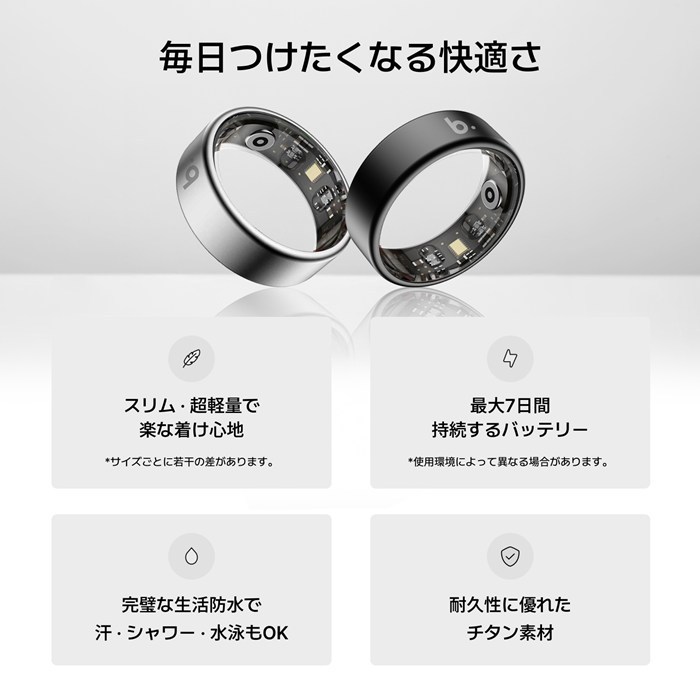 b.ring ブリング 正規販売店 AIスマートリング 11サイズ チタニウム G2