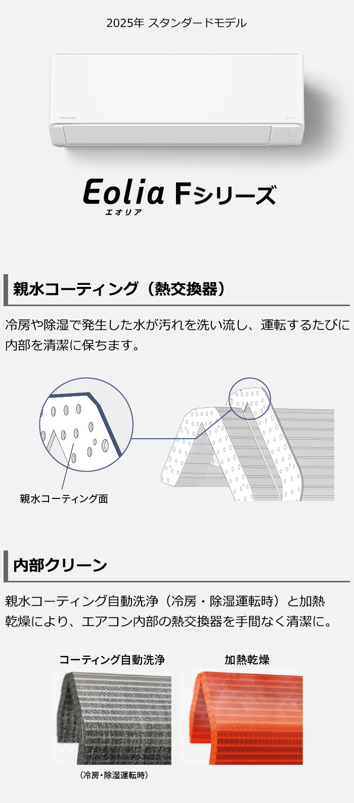 エオリア エアコン 6畳用 工事費込み パナソニック 2.2kW Fシリーズ