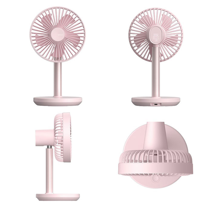 WINTECH 扇風機 充電池内蔵ポータブルデスクトップファン 伸縮首振 DF