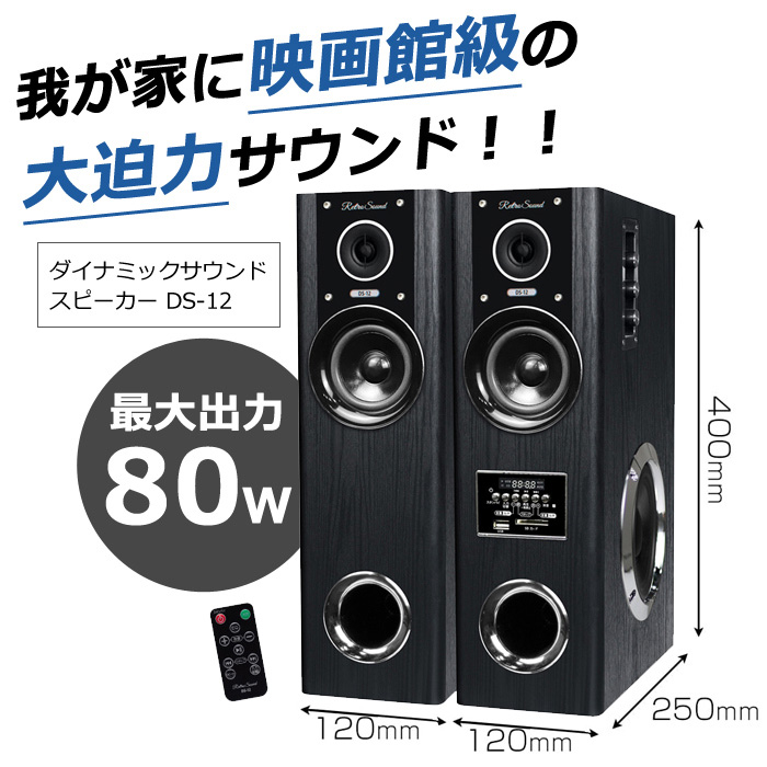 クマザキエイム ダイナミックサウンドスピーカー DS-12 アンプ内蔵スピーカー ds-12-02b.jpg