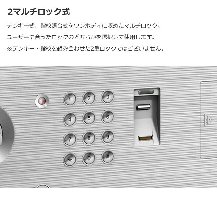 EIKO エーコー インテリアデザイン金庫 D-FACEシリーズ 2マルチロック