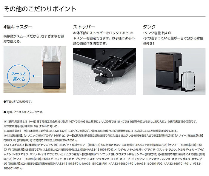 パナソニック 加湿空気清浄機 空清〜31畳 加湿〜19畳 ナノイーX 9.6兆