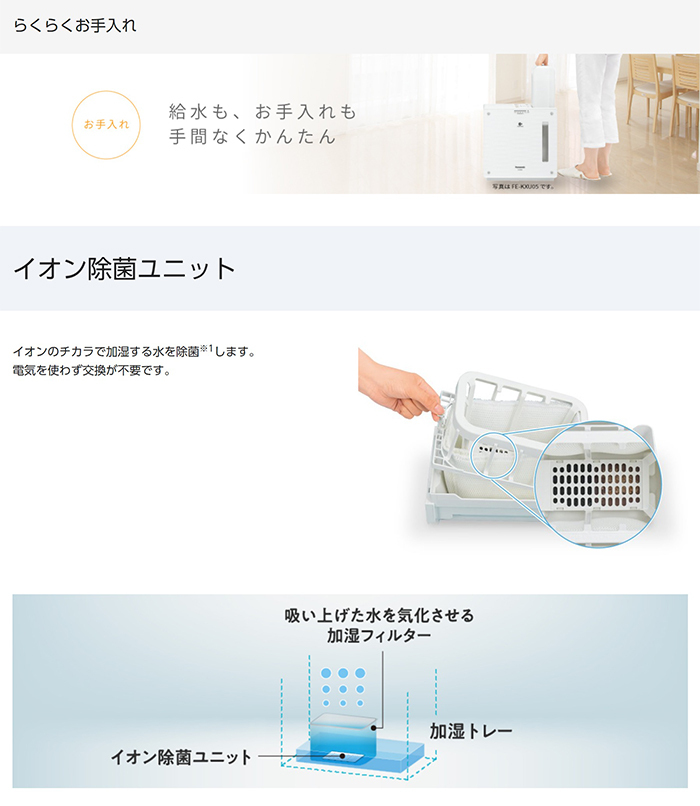 パナソニック ヒーターレス気化式加湿機 中小容量タイプ DCモーター 