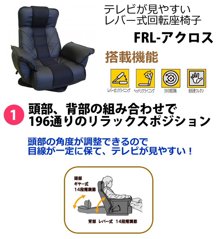 7000円 新色追加 明光ホームテック TVがみやすいレバー式回転座椅子 ブラック