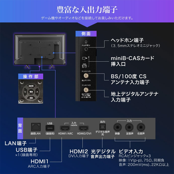 MAXZEN（マクスゼン） 24V型 液晶テレビ 地上・BS・110度CSデジタル