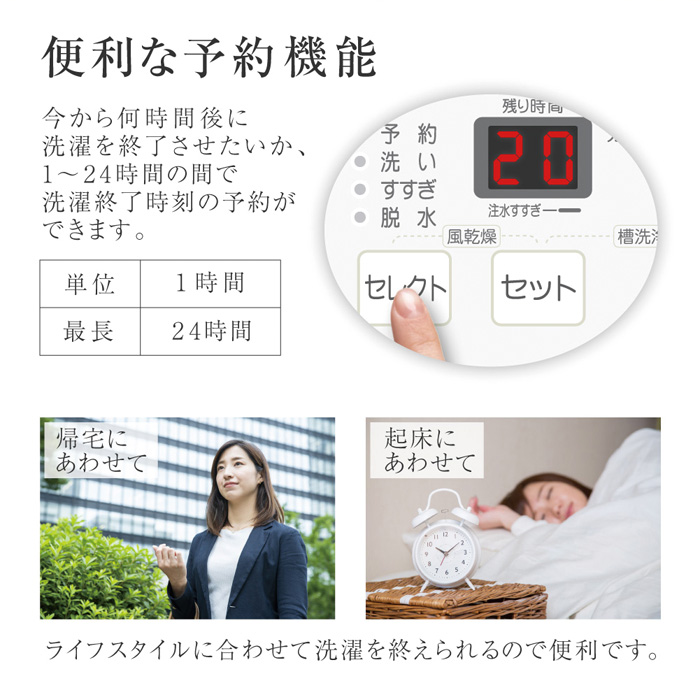マクスゼン 全自動洗濯機 5kg 風乾燥 縦型 JW50WP01WH ホワイト | MAXZEN | 07