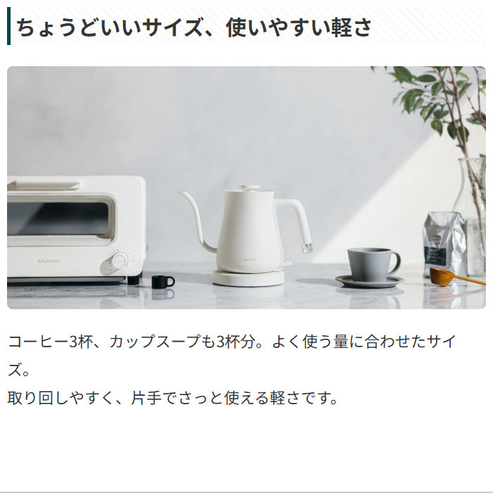 BALMUDA（バルミューダ） 電気ケトル 550ml BALMUDA The Pot ザ