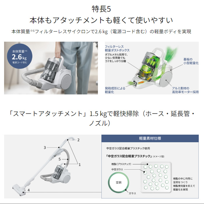 Panasonic（パナソニック） 掃除機 サイクロン式 クリーナー プチ