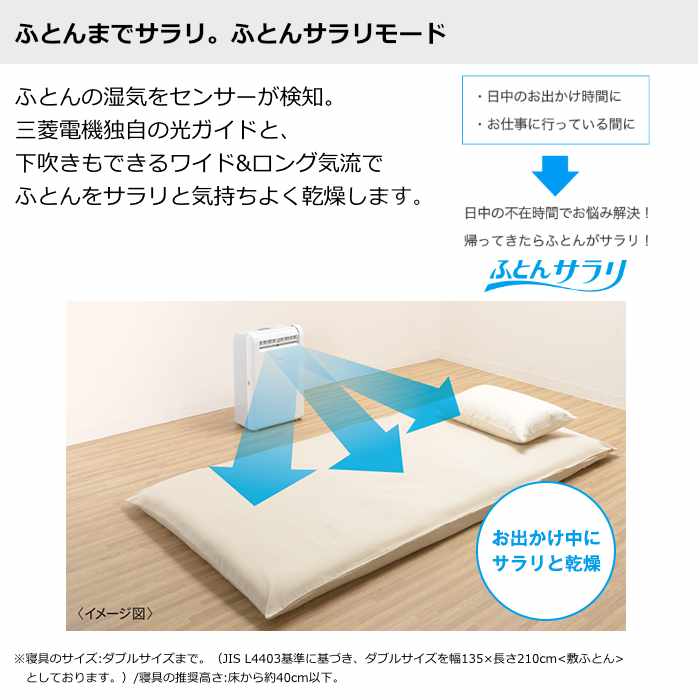 三菱電機（MITSUBISHI ELECTRIC） 衣類乾燥除湿機 部屋干しおまかせ