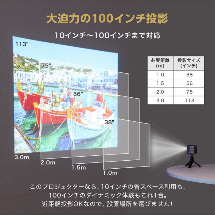 MAXZEN（マクスゼン） ポータブル プロジェクター 70ANSIルーメン DLP