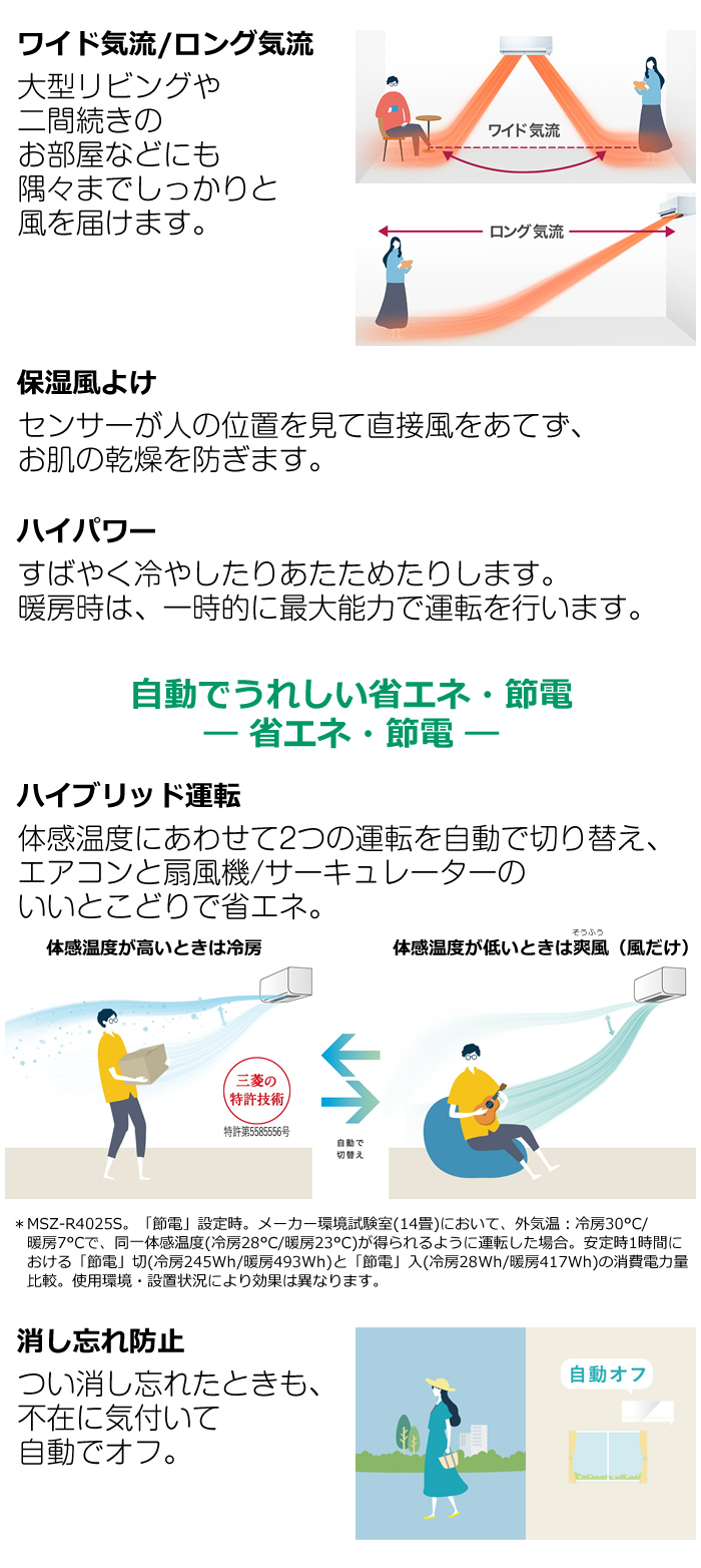 霧ヶ峰 エアコン 14畳用 三菱電機 4.0kW 200V Rシリーズ 2025年モデル