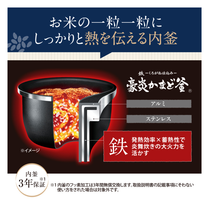 象印（ZOJIRUSHI） 炊飯器 4合炊き 小容量 圧力IH炊飯ジャー 炎舞炊き