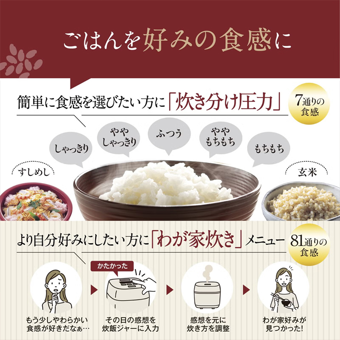 極め炊き 象印 炊飯器 5.5合炊き 圧力IH炊飯器 NW-WA型 圧力IH