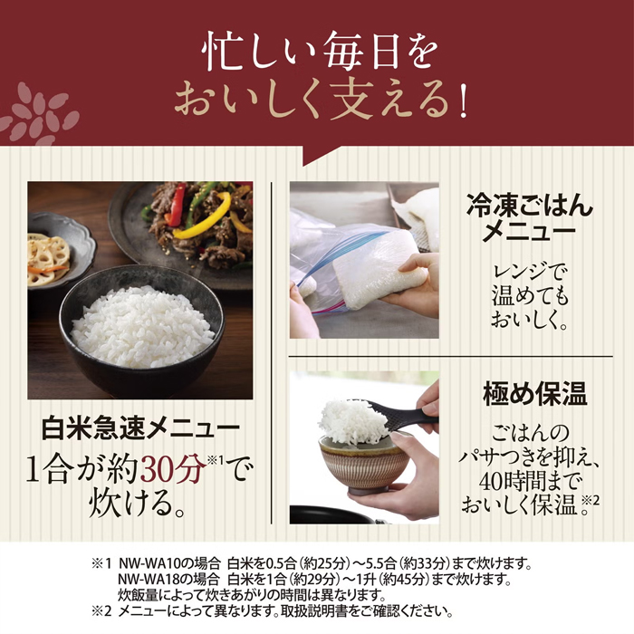 極め炊き 象印 炊飯器 5.5合炊き 圧力IH炊飯器 NW-WA型 圧力IH